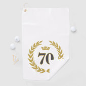 Laurel krans en kroon 70e verjaardag golfhanddoek (Insitu)