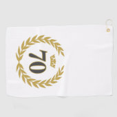 Laurel krans en kroon 70e verjaardag golfhanddoek (Horizontaal)