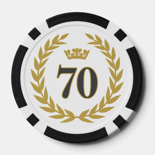 Laurel krans en kroon 70e verjaardag poker chips (Achterkant)