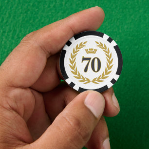 Laurel krans en kroon 70e verjaardag poker chips