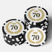 Laurel krans en kroon 70e verjaardag poker chips (Opstapeling)
