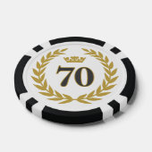 Laurel krans en kroon 70e verjaardag poker chips (Enkel)
