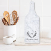 Laurel Krans Familienaam Monogram Paddle Glass Snijplank