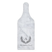 Laurel Krans Familienaam Monogram Paddle Glass Snijplank (Voorkant)
