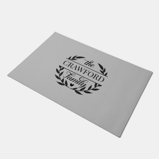 Laurel krans gepersonaliseerde deurmat (Schuin)