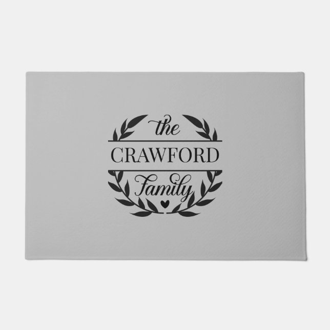 Laurel krans gepersonaliseerde deurmat (Voorkant)