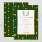 Laurel krans gouden folie bruiloft paar douche kaart (Voorkant / Achterkant)