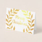Laurel krans Kerstmis foto Echt goud Folie Kaarten (Voorkant)