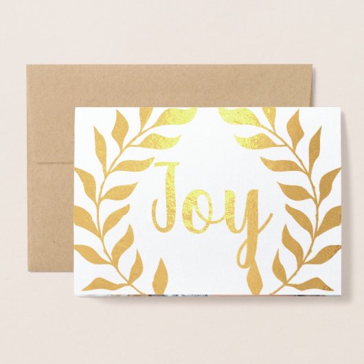 Laurel krans Kerstmis foto Echt goud Folie Kaarten (Met envelop)