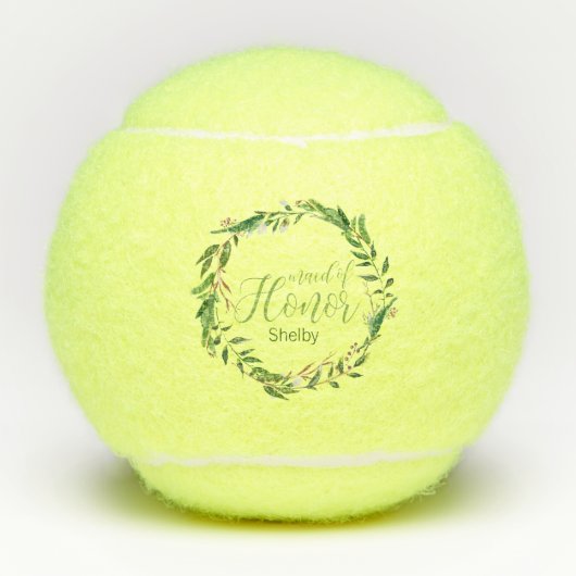 Laurel Krans Maid of Honor Wedding Party Gift Tennisballen (Voorkant)