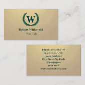 Laurel krans met letter Visitekaartje (Voorkant / Achterkant)