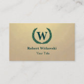 Laurel krans met letter  Visitekaartje (Voorkant)