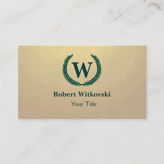 Laurel krans met letter Visitekaartje (Voorkant)
