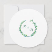 Laurel Krans Olijfblad Branch Modern Ronde Kaart (Achterkant)