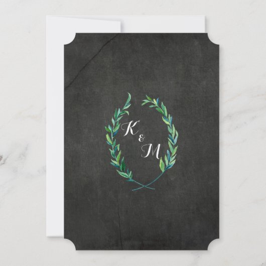 Laurel krans Olive Leaf Branch krijtbord Modern Kaart (Achterkant)