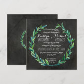 Laurel Krans Olive Leaf Branch Krijtbord Plein Kaart (Voorkant / Achterkant)