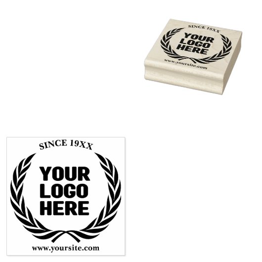 Laurel krans uw bedrijf Logo Custom Rubberstempel (Gestempeld)