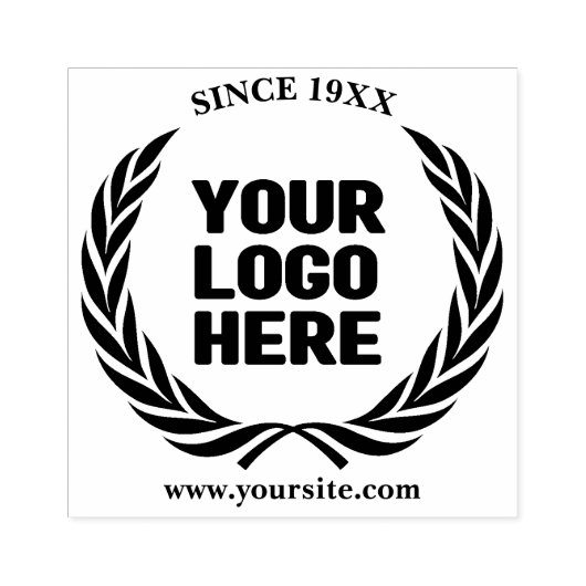 Laurel krans uw bedrijf Logo Custom Rubberstempel (Afrduk)