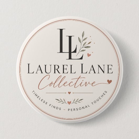 Laurel Lane Designs  Ronde Button 7,6 Cm (Voorkant)