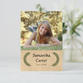 Laurel Leaf - 3x5 Afstuderen aankondiging (Staand voorkant)