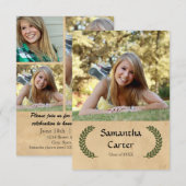 Laurel Leaf - 3x5 Afstuderen aankondiging (Voorkant / Achterkant)