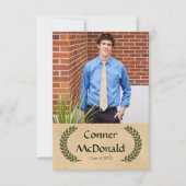 Laurel Leaf - 3x5 Afstuderen aankondiging (Voorkant)