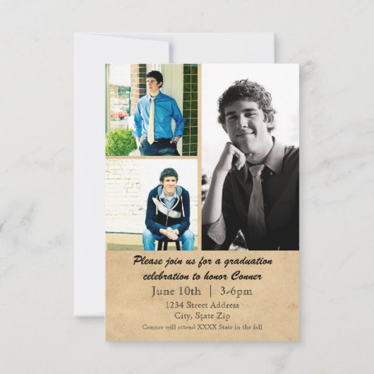 Laurel Leaf - 3x5 Afstuderen aankondiging (Achterkant)