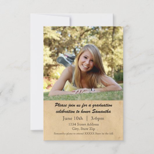 Laurel Leaf - 3x5 Afstuderen Aankondiging (Voorkant)