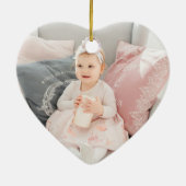 Laurel Leaf Baby's eerste kerstfoto Keramisch Ornament (Achterkant)