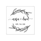 Laurel Leaf Couples sparen de datum Rubberstempel (Afrduk)