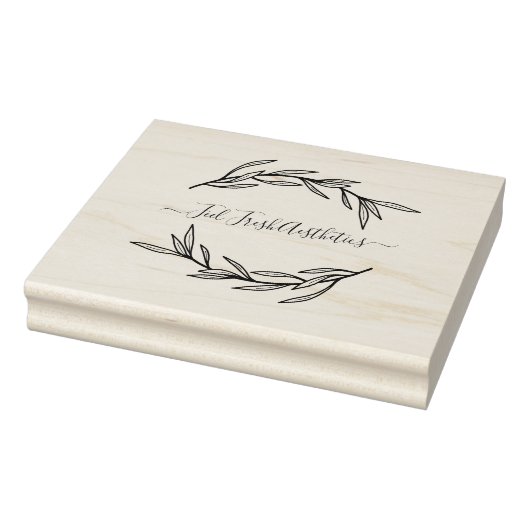 Laurel Leaf Creëer Je eigen handgemaakte naam Rubberstempel (Stempel)