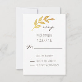 Laurel Leaf Gold Leaf RSVP-kaart RSVP Kaartje