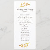 Laurel Leaf Gold Wedding Programma Programmakaart (Voorkant)