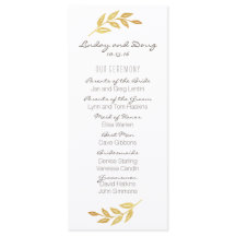 Laurel Leaf Gold Wedding Programma