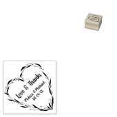 Laurel Leaf Hartkrans | Bruiloft dank u Rubberstempel (Gestempeld)