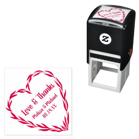 Laurel Leaf Hartkrans | Bruiloft dank u Zelfinktende Stempel (In situ)