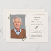 Laurel Leaf Lijst Celebration of Life Kaart (Voorkant / Achterkant)