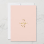 Laurel Leaf Modern Typography Blush Gold Wedding Kaart (Achterkant)