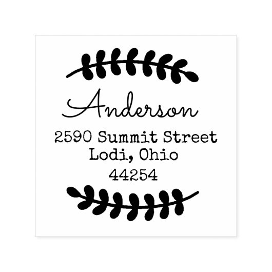 Laurel Leaf Simple Zelfinktende Stempel (Design)