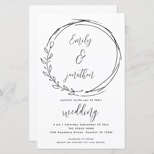 Laurel Leaf Wreath QR Code Script Weddenschap Uitn (Voorkant / Achterkant)