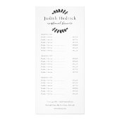 Laurel Leaves Black en White Salon Service Menu (Voorkant)