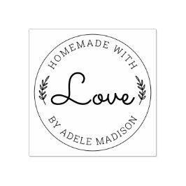 Laurel Leaves Homemade with Love Rubberstempel