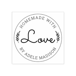 Laurel Leaves Homemade with Love Rubberstempel