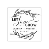 Laurel Leaves Let Love Grow Wedding Rubberstempel (Afrduk)