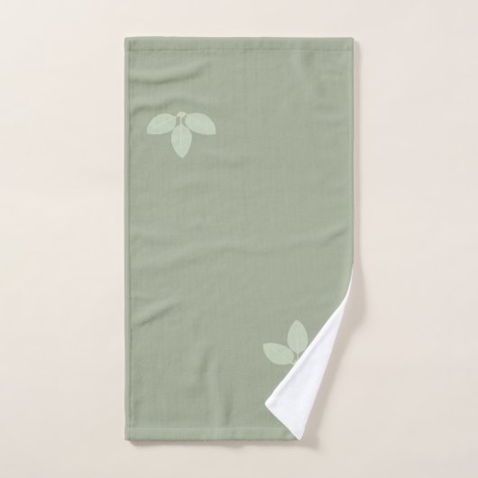 Laurel Leaves & Monogram op Sage Badhanddoek Set Bad Handdoek (Handdoek)