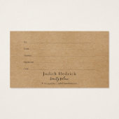 Laurel Leaves Rustic Kraft Cadeft Certificate Visitekaartje (Achterkant)