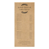 Laurel Leaves Rustic Kraft Salon Service Menu (Voorkant)