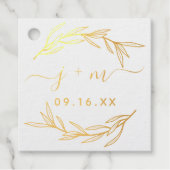 Laurel Leaves Script Initialen Wedding Bedankjes Labels (Voorkant)