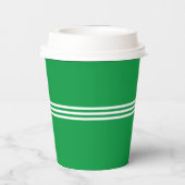 Laurel Leaves, Vegan Text & Three Stripes on Green Papieren Bekers (Achterkant)