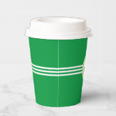 Laurel Leaves, Vegan Text & Three Stripes on Green Papieren Bekers (Rechts)